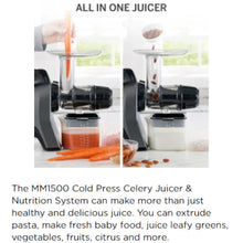 Load image into Gallery viewer, mm900hds low speed masticating celery juicer + omega juicer mm900hds