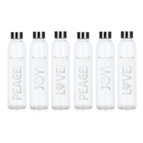 1000ml Kuvings Love Peace Joy Glass Bottles – 6 Pack-Just Juicers