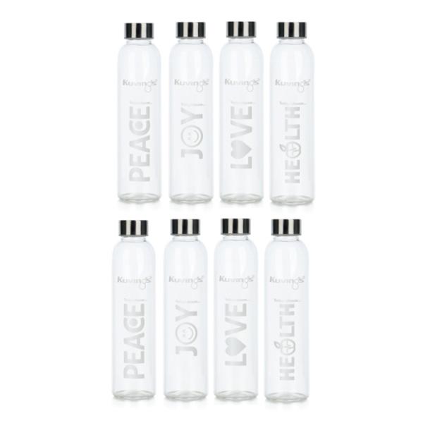 600ml Kuvings Love Peace Joy Glass Bottles – 8 Pack-Just Juicers