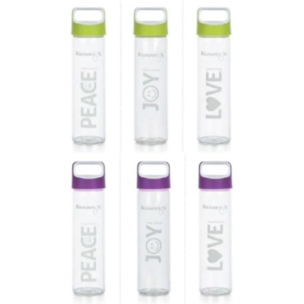600ml Kuvings Love Peace Joy Sports Bottle with Handle and Sleeve – 6 Pack-Just Juicers