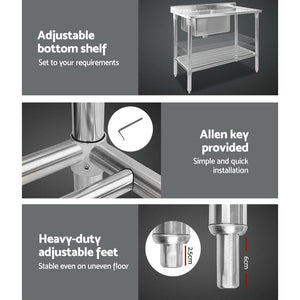 stainless steel table + commercial stainless steel benches