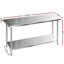 Load image into Gallery viewer, Cefito 610 x 1829mm Commercial Stainless Steel Kitchen Bench-Bench-Just Juicers