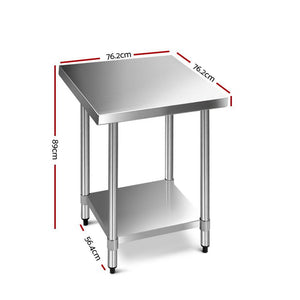 Cefito 762 x 762mm Commercial Stainless Steel Kitchen Bench-Bench-Just Juicers