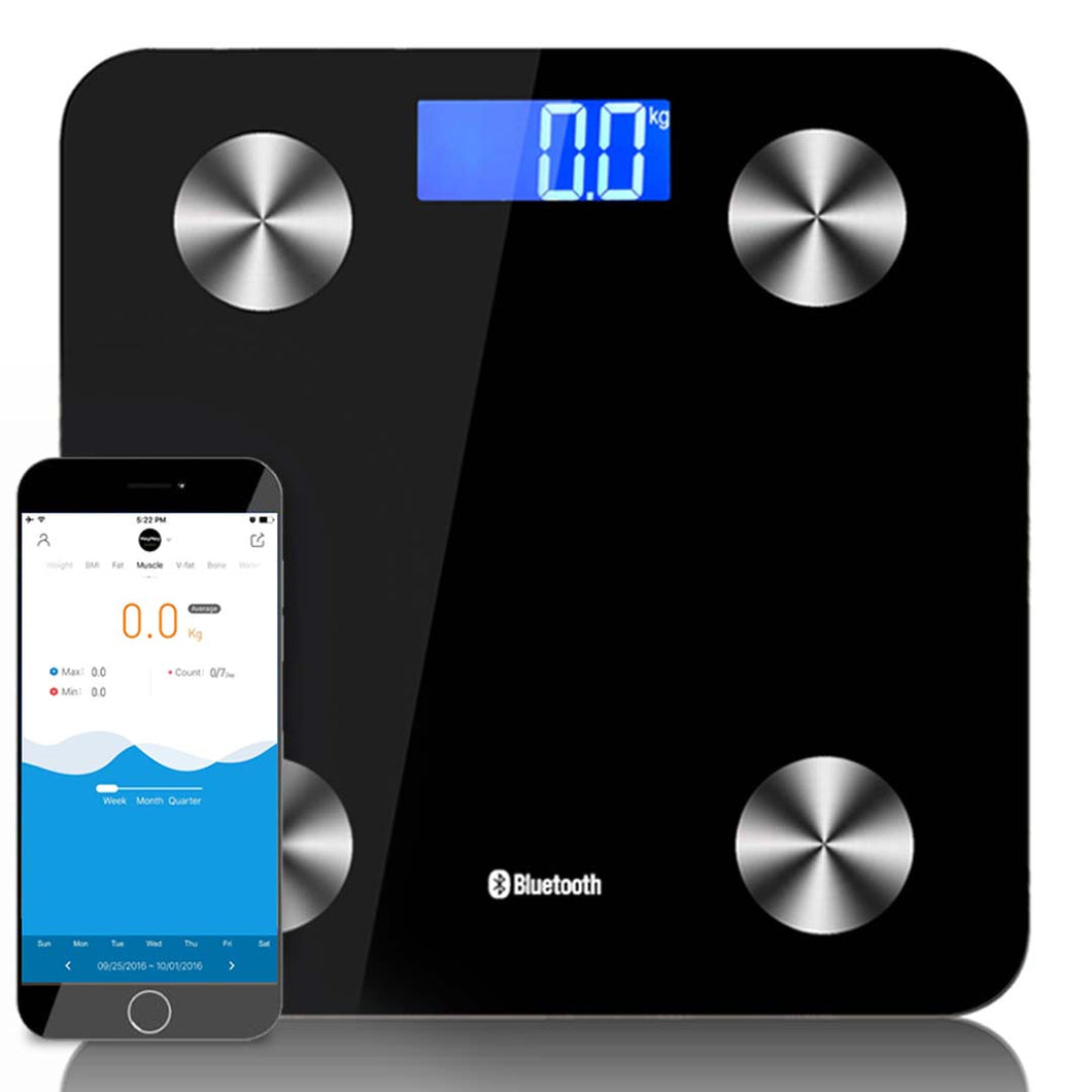 Digital Body Fat Scale Soga Wireless Bluetooth Health Analyser - Black-Scales-Just Juicers