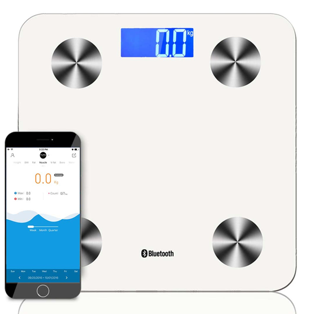 Digital Body Fat Scale Soga Wireless Bluetooth Health Analyser - White-Scales-Just Juicers