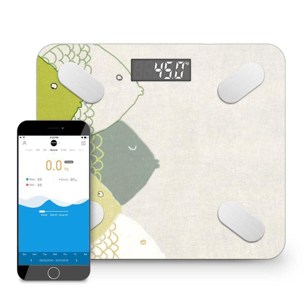 Digital Body Fat Scale Soga Wireless Bluetooth Health Analyser - White/Green-Scales-Just Juicers