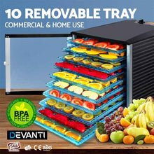 Load image into Gallery viewer, Food Dehydrator Devanti 10 BPA-Free Plastic Trays - Black-Dehydrator-Just Juicers