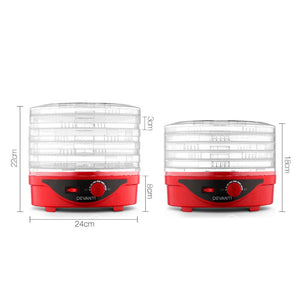 Food Dehydrator Devanti 5 Tray Plastic - Red-Dehydrator-Just Juicers