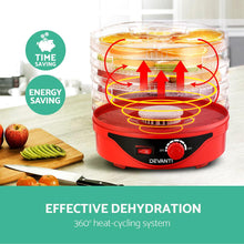 Load image into Gallery viewer, Food Dehydrator Devanti 5 Tray Plastic - Red-Dehydrator-Just Juicers