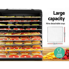 Load image into Gallery viewer, Food Dehydrator Devanti 9 Tray Stainless Steel - Black-Dehydrator-Just Juicers
