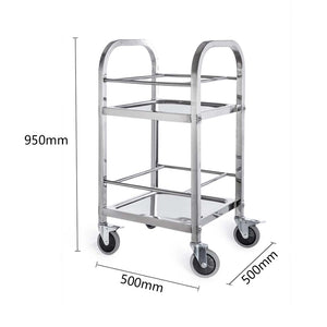 Food Utility Cart Soga 2 Tier 50 x 50 x 95 cm Stainless Steel Square-Bench-Just Juicers