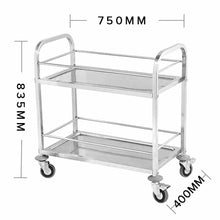Load image into Gallery viewer, Food Utility Cart Soga 2 Tier 75 x 40 x 84 cm Stainless Steel-Bench-Just Juicers