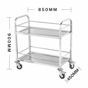 Food Utility Cart Soga 2 Tier 85 x 45 x 90 cm Stainless Steel-Bench-Just Juicers