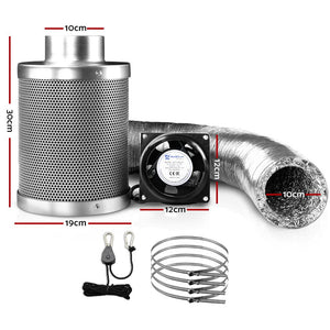 Greenfingers 4" Hydroponics Grow Tent Ventilation Kit Vent Fan Carbon Filter Ducting-Hydroponics-Just Juicers