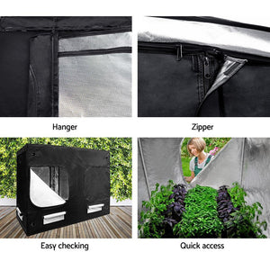 Greenfingers Hydroponics Grow Tent 2.4 x 1.2 x 2.0m Black-Hydroponics-Just Juicers