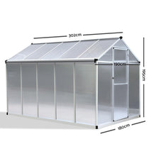 Load image into Gallery viewer, Greenhouse Greenfingers Aluminium &amp; Polycarbonate 3.0m x 1.9m x 2.0m-Greenhouse-Just Juicers