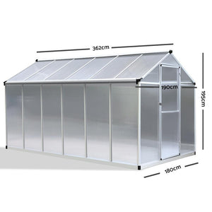 Greenhouse Greenfingers Aluminium & Polycarbonate 3.6m x 1.9m x 2.0m-Greenhouse-Just Juicers