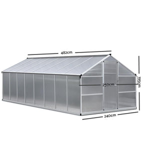 Greenhouse Greenfingers Aluminium & Polycarbonate 4.8m x 2.5m x 2.0m-Greenhouse-Just Juicers