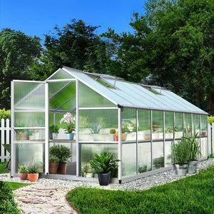 Greenhouse Greenfingers Aluminium & Polycarbonate 4.8m x 2.5m x 2.0m-Greenhouse-Just Juicers