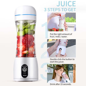 Handheld Fruit Mixer Soga 380ml USB Rechargeable - White-Blender-Just Juicers
