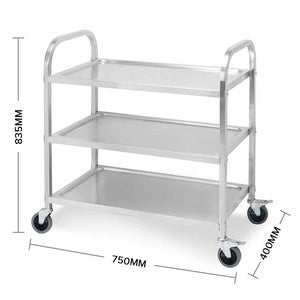 Kitchen Utility Cart Soga 3-Tier 75 x 40 x 83.5 cm - Stainless Steel-Bench-Just Juicers