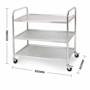 Kitchen Utility Trolley Soga 3-Tier 81 x 46 x 85 cm - Stainless Steel-Bench-Just Juicers