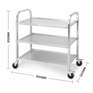 Kitchen Utility Trolley Soga 3-Tier 95 x 50 x 95 cm - Stainless Steel-Bench-Just Juicers