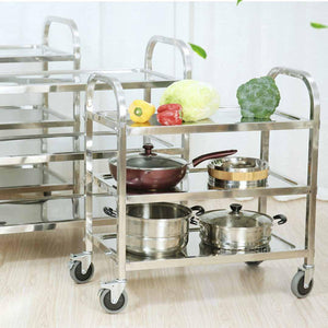 Kitchen Utility Trolley Soga 3-Tier 95 x 50 x 95 cm - Stainless Steel-Bench-Just Juicers