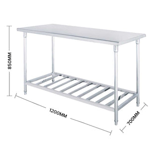 Prep Work Bench Soga 120 x 70 x 85cm Stainless Steel With Slats-Bench-Just Juicers