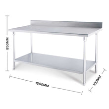 Load image into Gallery viewer, Prep Work Bench Soga 150 x 70 x 85cm Stainless Steel With Backboard-Bench-Just Juicers