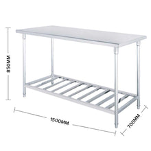 Load image into Gallery viewer, Prep Work Bench Soga 150 x 70 x 85cm Stainless Steel With Slats-Bench-Just Juicers