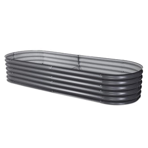 Raised Garden Bed Greenfingers Galvanised Steel 240cm x 80cm x 42cm - Grey-Planter-Just Juicers - best raised garden beds australia