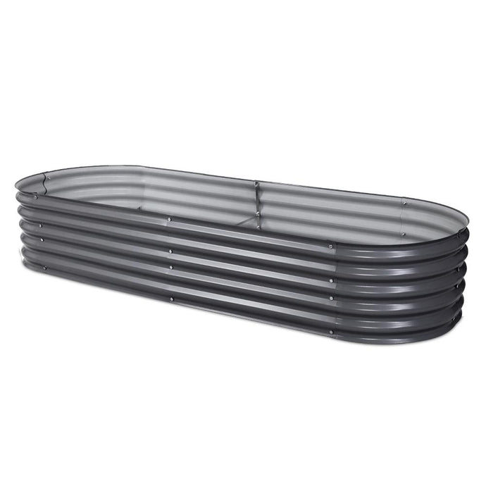 Raised Garden Bed Greenfingers Galvanised Steel 240cm x 80cm x 42cm - Grey-Planter-Just Juicers - best raised garden beds australia