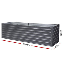 Load image into Gallery viewer, Raised Garden Bed Greenfingers Galvanised Steel 320cm x 80cm x 77cm - Aluminium Grey-Planter-Just Juicers - Greenfingers Garden Bed