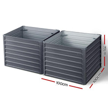 Load image into Gallery viewer, Raised Garden Bed x 2 Greenfingers Galvanised Steel 100cm x 100cm x 77cm - Grey-Planter-Just Juicers
