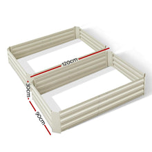 Load image into Gallery viewer, Raised Garden Bed x 2 Greenfingers Galvanised Steel 120cm x 90cm x 30cm - Cream-Planter-Just Juicers