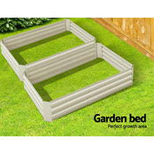 Load image into Gallery viewer, Raised Garden Bed x 2 Greenfingers Galvanised Steel 120cm x 90cm x 30cm - Cream-Planter-Just Juicers