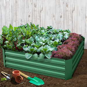 Raised Garden Bed x 2 Greenfingers Galvanised Steel 120cm x 90cm x 30cm - Green-Planter-Just Juicers