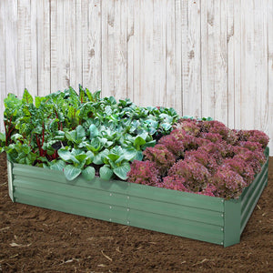 Raised Garden Bed x 2 Greenfingers Galvanised Steel 210cm x 90cm x 30cm - Green-Planter-Just Juicers