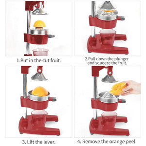 SOGA Commercial Manual Citrus Juicer - Red-Juicer-Just Juicers
