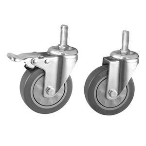 Swivel Castor Wheels Soga 4" Heavy Duty Polyurethane With 2 Lock Brakes Casters-Trolley-Just Juicers