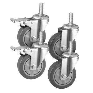 Swivel Castor Wheels Soga 4" Heavy Duty Polyurethane With 2 Lock Brakes Casters-Trolley-Just Juicers