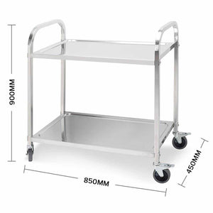 Utility Food Cart SOGA 2 Tier 85 x 45 x 90 cm Stainless Steel-Bench-Just Juicers