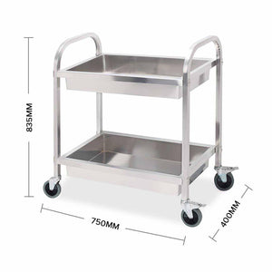 Utility Food Cart Soga 2 Tier 75 x 40 x 83cm Stainless Steel-Bench-Just Juicers