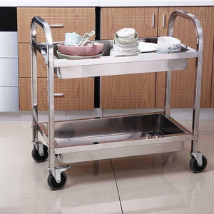 Utility Food Cart Soga 2 Tier 75 x 40 x 83cm Stainless Steel-Bench-Just Juicers