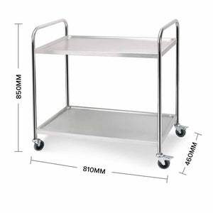 Utility Food Cart Soga 2 Tier 81 x 46 x 85 cm Stainless Steel-Bench-Just Juicers