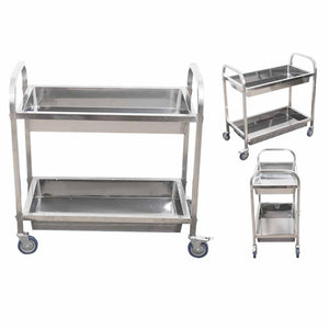 Utility Food Trolley Soga 2 Tier 95 x 50 x 95 cm Stainless Steel-Bench-Just Juicers