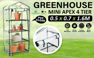 Mini Greenhouse PVC 4 Tier - 50cm x 70cm x 160cm