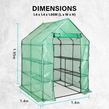 Load image into Gallery viewer, Small Greenhouse Home Ready 1.43m x 1.43m x 1.95m - Green PE Mesh