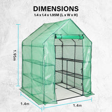 Load image into Gallery viewer, Small Greenhouse 1.43m x 1.43m x 1.95m - Green PE Mesh